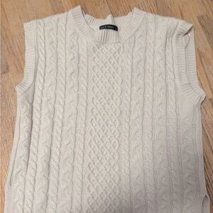 SOLD moon & madison Cable Knit Sweater Vest - Cream